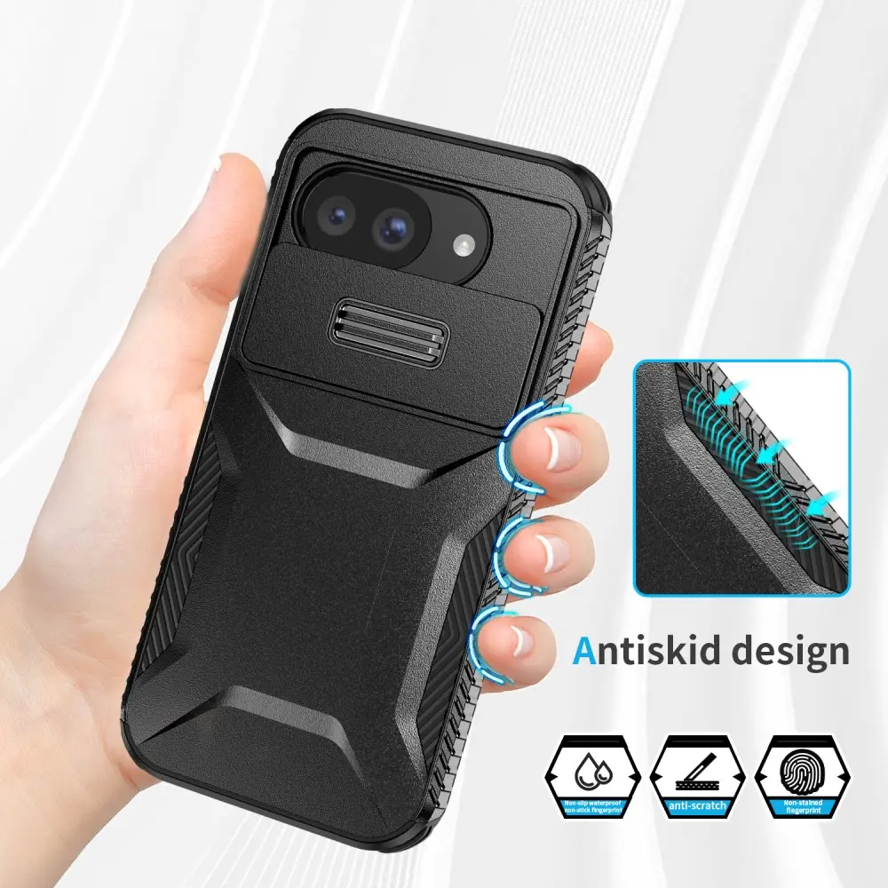 Google Pixel 10a Hoesje Camera Slider Back Cover Schokbestendig Zwart afbeelding 5
