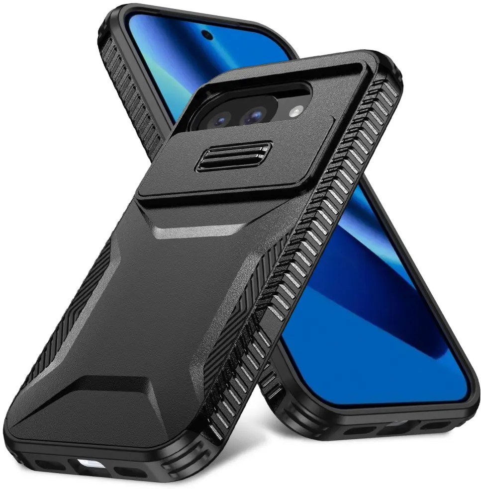 Google Pixel 10a Hoesje Camera Slider Back Cover Schokbestendig Zwart afbeelding 2