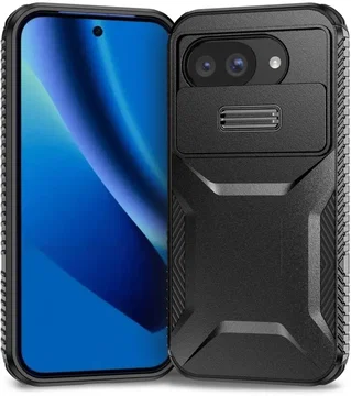 Google Pixel 10a Hoesje Camera Slider Back Cover Schokbestendig Zwart