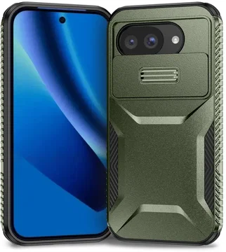 Google Pixel 10a Hoesje Camera Slider Back Cover Schokbestendig Groen