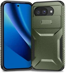 Google Pixel 10a Hoesje Camera Slider Back Cover Schokbestendig Groen afbeelding