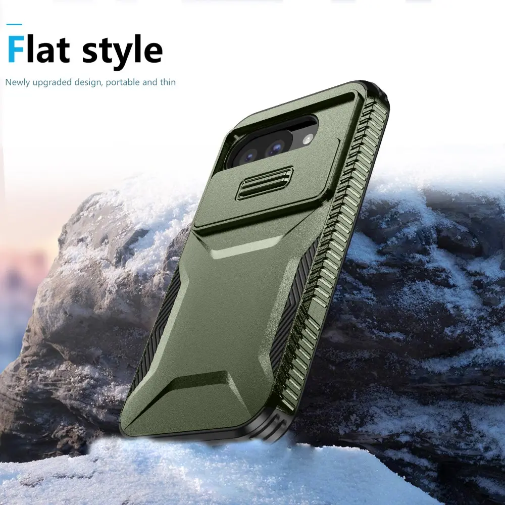 Google Pixel 10a Hoesje Camera Slider Back Cover Schokbestendig Groen afbeelding 6
