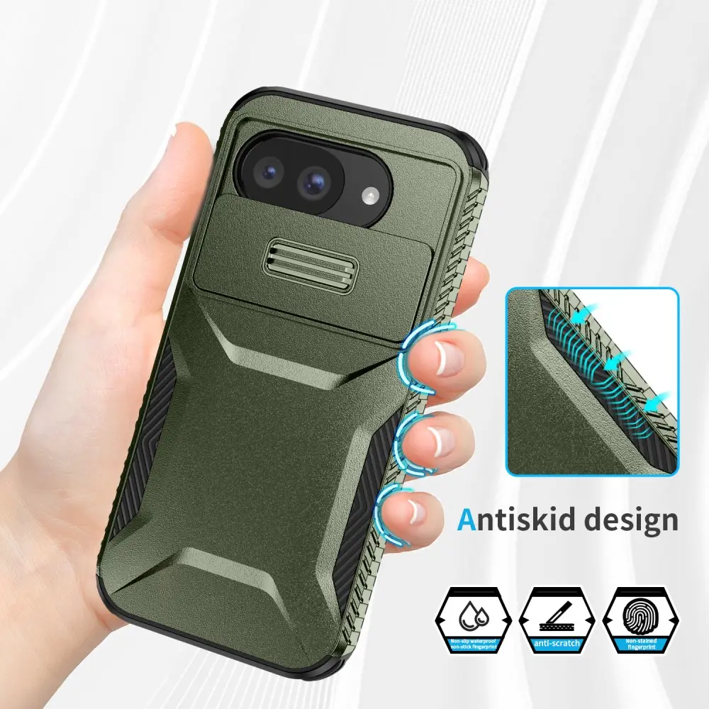 Google Pixel 10a Hoesje Camera Slider Back Cover Schokbestendig Groen afbeelding 5