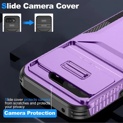 Google Pixel 10a Hoesje Camera Slider Back Cover Schokbestendig Paars afbeelding 4