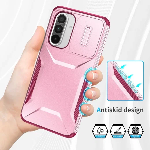 Samsung Galaxy A37 Hoesje Camera Slider Back Cover Schokbestendig Roze afbeelding 9