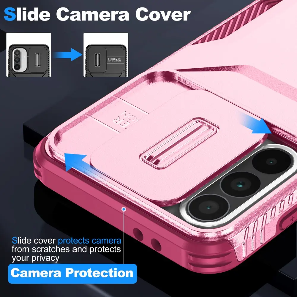 Samsung Galaxy A37 Hoesje Camera Slider Back Cover Schokbestendig Roze afbeelding 7