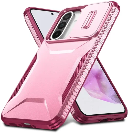 Samsung Galaxy A37 Hoesje Camera Slider Back Cover Schokbestendig Roze afbeelding 1