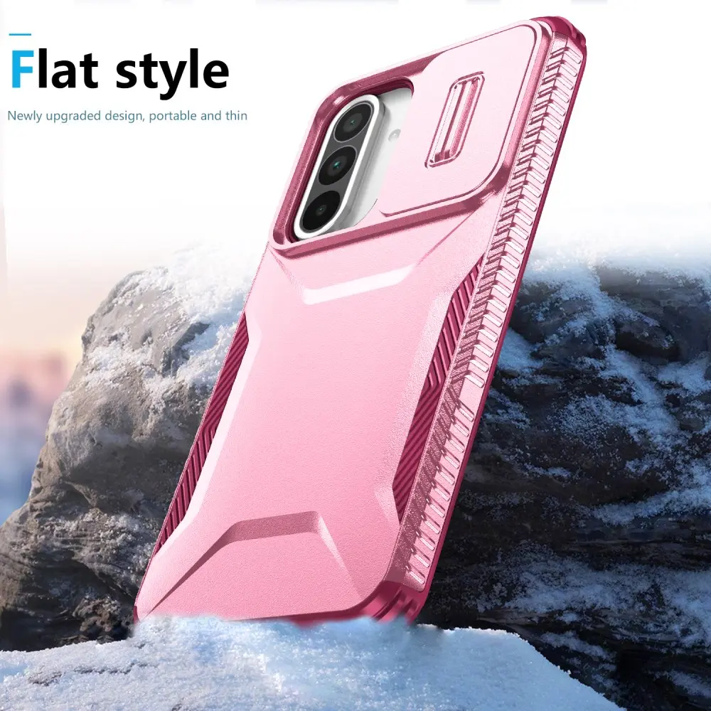 Samsung Galaxy A37 Hoesje Camera Slider Back Cover Schokbestendig Roze afbeelding 5