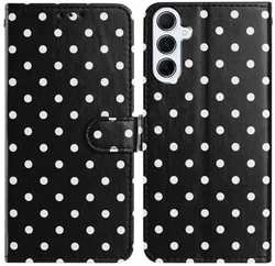 Samsung Galaxy A37 Hoesje Portemonnee Book Case Polka Dot Zwart afbeelding