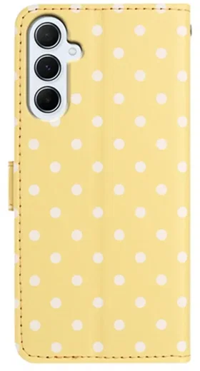 Samsung Galaxy A37 Hoesje Portemonnee Book Case Polka Dot Geel afbeelding 4