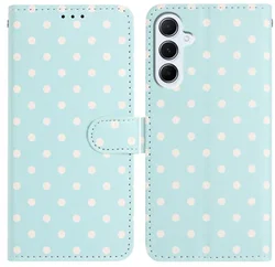 Samsung Galaxy A37 Hoesje Portemonnee Book Case Polka Dot Blauw afbeelding