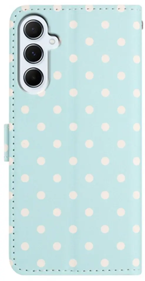 Samsung Galaxy A37 Hoesje Portemonnee Book Case Polka Dot Blauw afbeelding 4