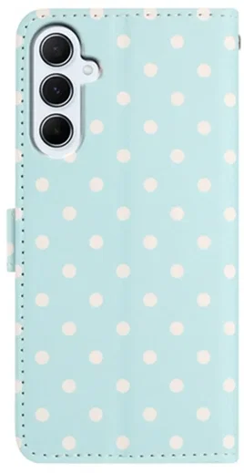 Samsung Galaxy A37 Hoesje Portemonnee Book Case Polka Dot Blauw afbeelding 4