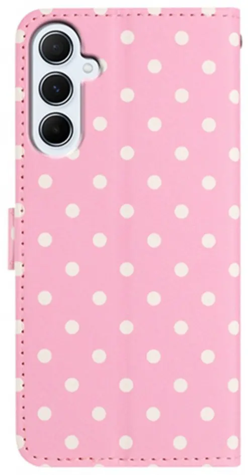 Samsung Galaxy A37 Hoesje Portemonnee Book Case Polka Dot Roze afbeelding 4