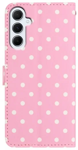 Samsung Galaxy A37 Hoesje Portemonnee Book Case Polka Dot Roze afbeelding 4
