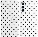 Samsung Galaxy A37 Hoesje Portemonnee Book Case Polka Dot Wit