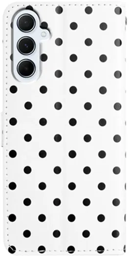 Samsung Galaxy A37 Hoesje Portemonnee Book Case Polka Dot Wit afbeelding 4
