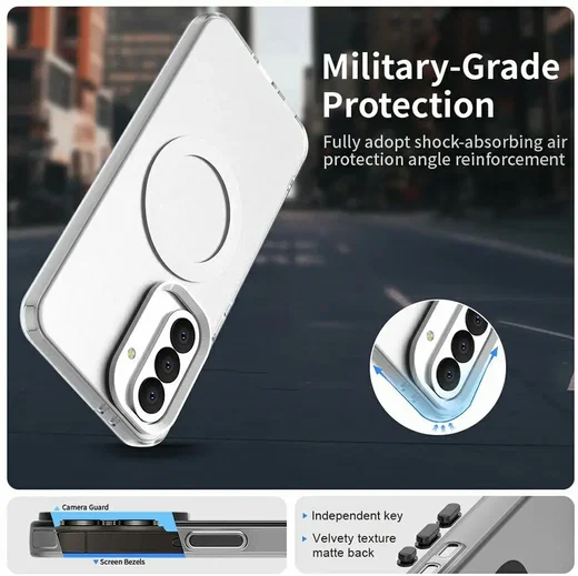 Samsung Galaxy A37 Hoesje MagSafe Backcover Semi-Transparant & Wit afbeelding 6