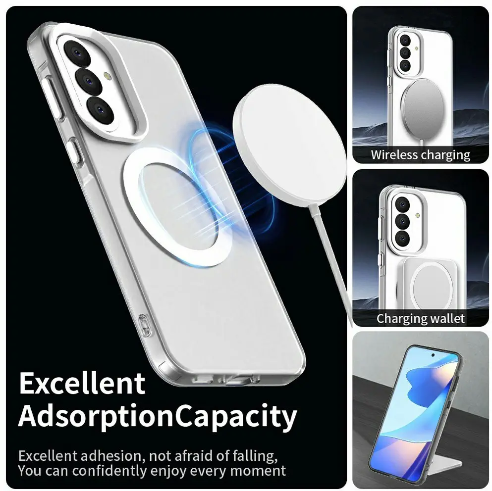 Samsung Galaxy A37 Hoesje MagSafe Backcover Semi-Transparant & Wit afbeelding 4