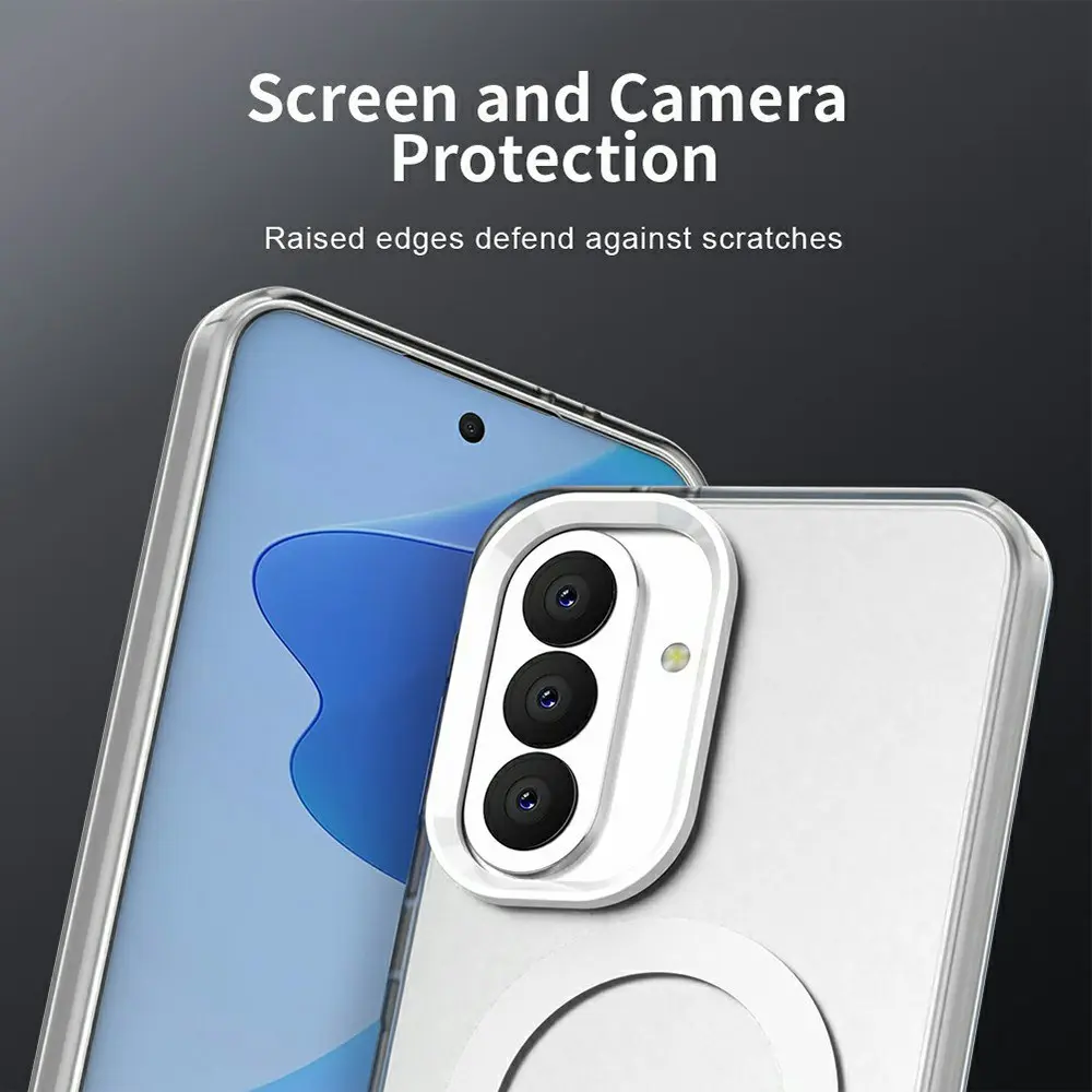 Samsung Galaxy A37 Hoesje MagSafe Backcover Semi-Transparant & Wit afbeelding 8