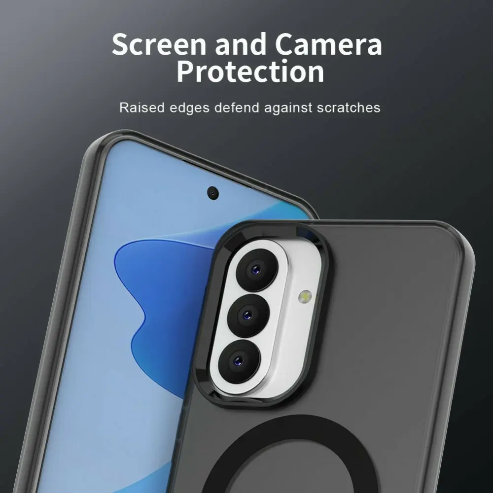 Samsung Galaxy A37 Hoesje MagSafe Backcover Semi-Transparant & Zwart afbeelding 8