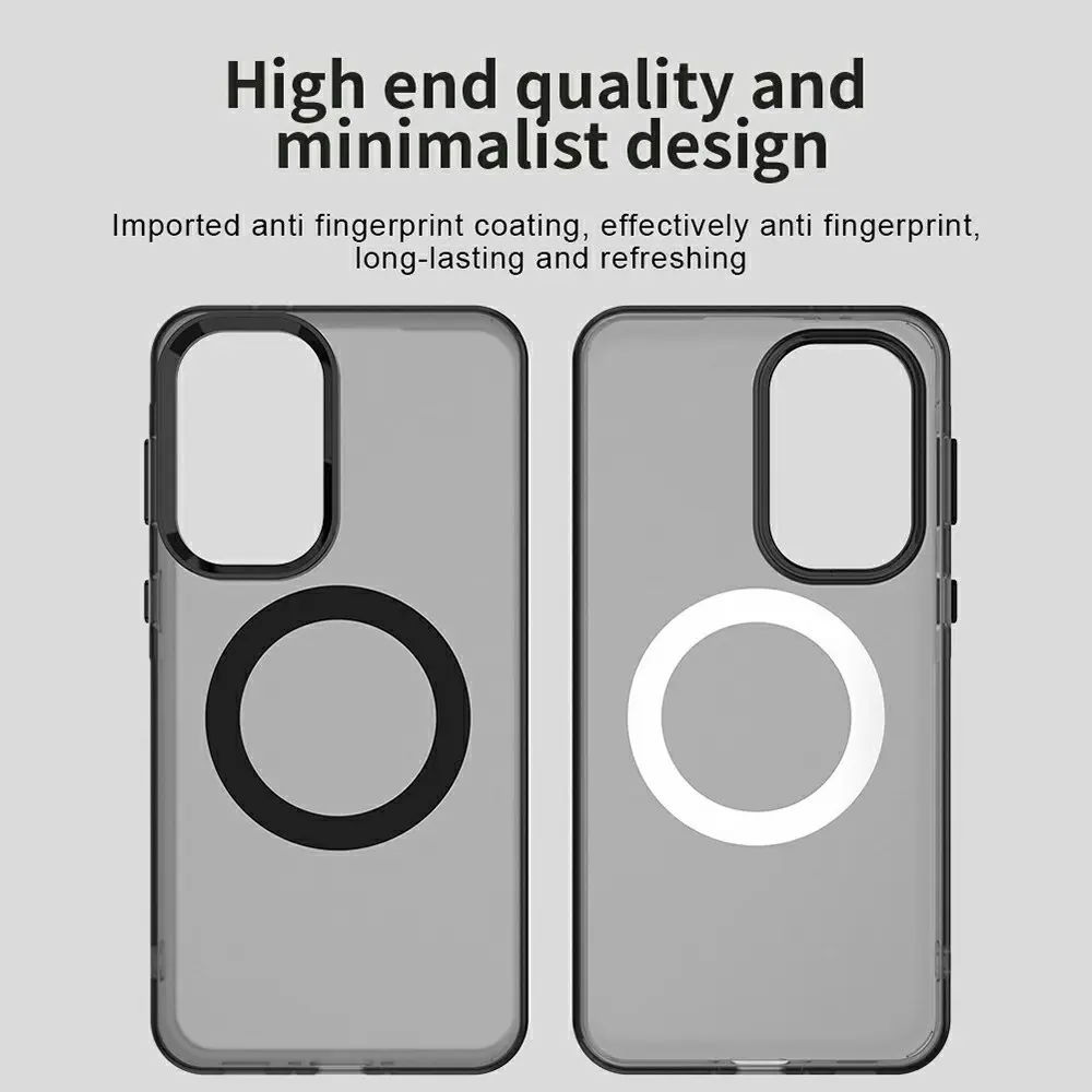 Samsung Galaxy A37 Hoesje MagSafe Backcover Semi-Transparant & Zwart afbeelding 7
