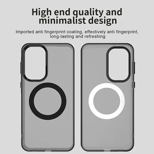 Samsung Galaxy A37 Hoesje MagSafe Backcover Semi-Transparant & Zwart afbeelding 7