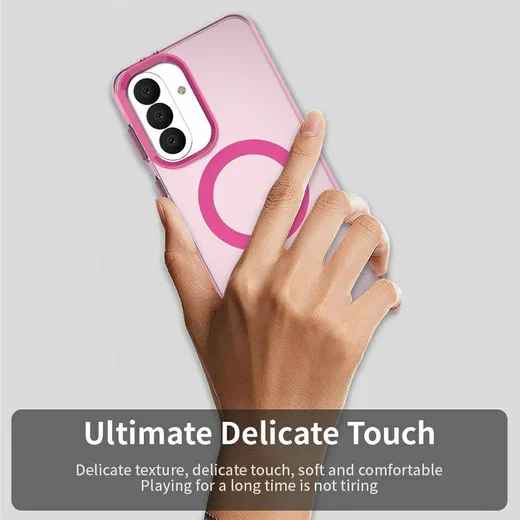 Samsung Galaxy A37 Hoesje MagSafe Backcover Semi-Transparant & Roze afbeelding 9