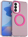 Samsung Galaxy A37 Hoesje MagSafe Backcover Semi-Transparant & Roze