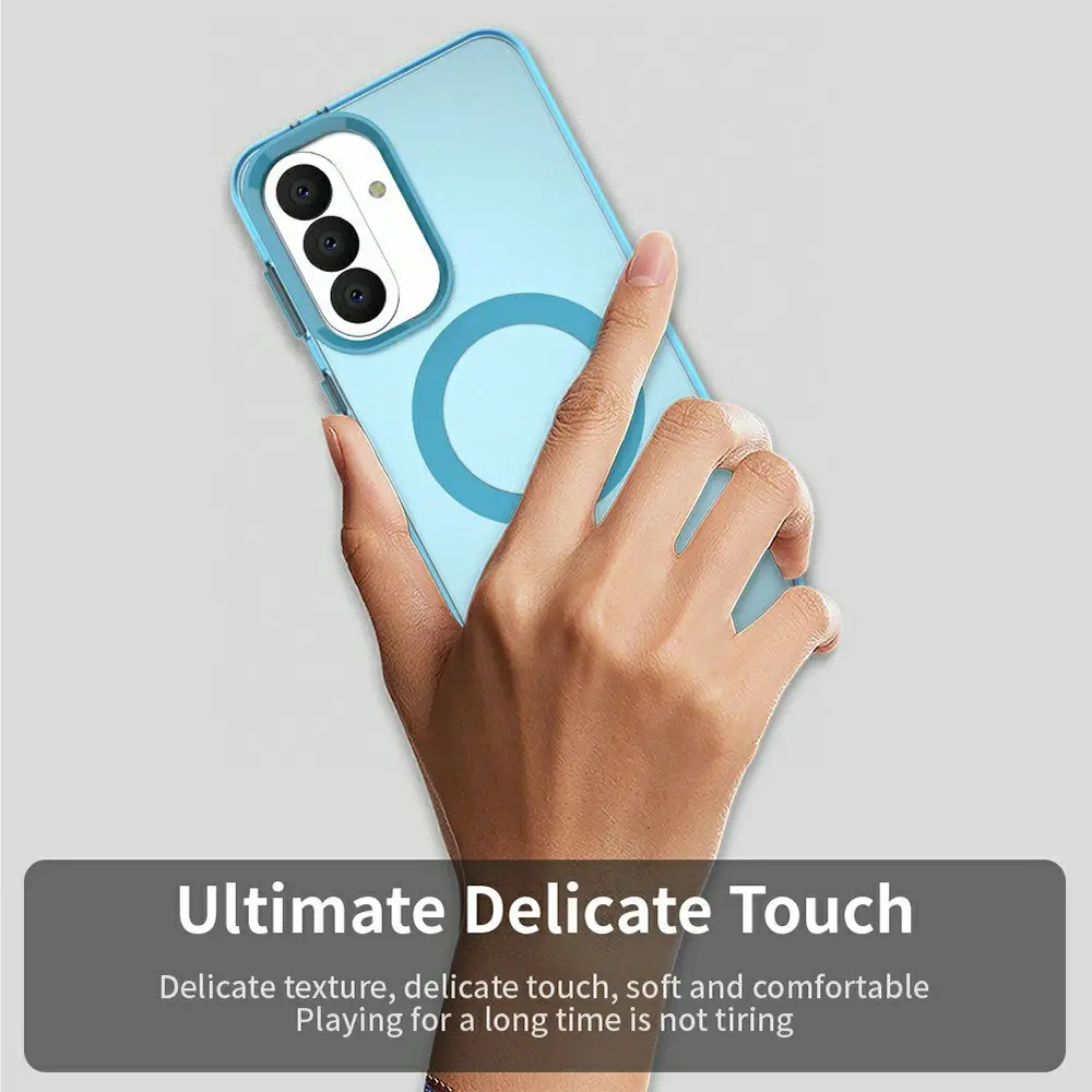 Samsung Galaxy A37 Hoesje MagSafe Backcover Semi-Transparant & Blauw afbeelding 9