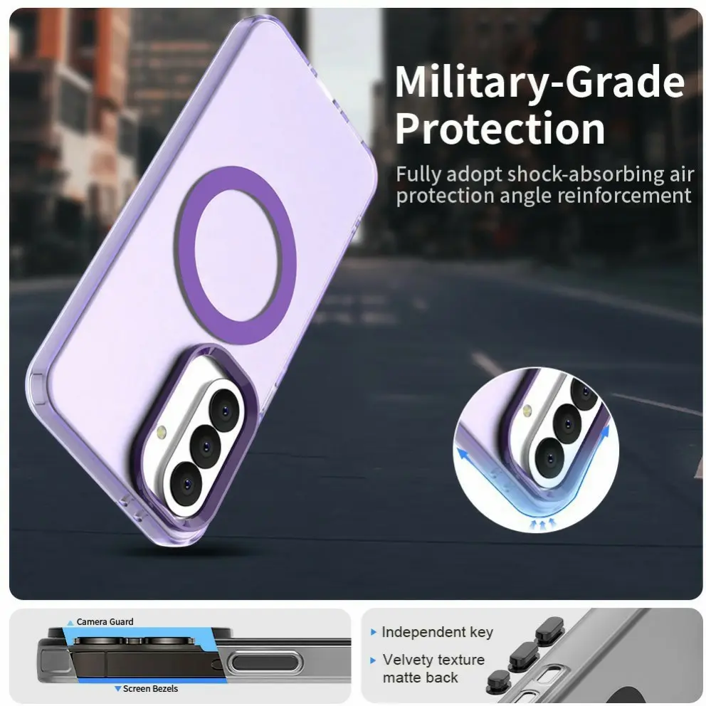 Samsung Galaxy A37 Hoesje MagSafe Backcover Semi-Transparant & Paars afbeelding 6