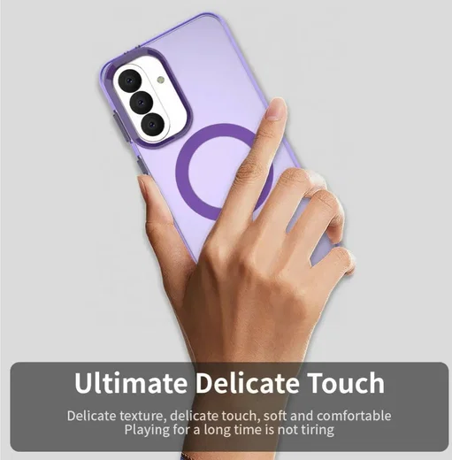 Samsung Galaxy A37 Hoesje MagSafe Backcover Semi-Transparant & Paars afbeelding 9