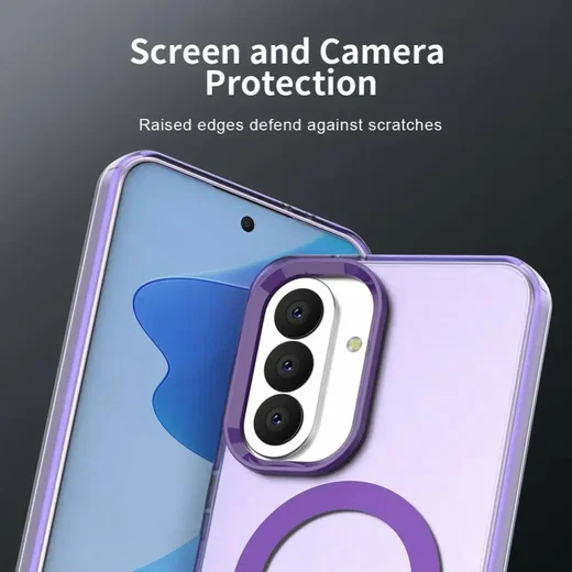 Samsung Galaxy A37 Hoesje MagSafe Backcover Semi-Transparant & Paars afbeelding 8