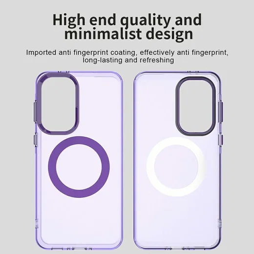 Samsung Galaxy A37 Hoesje MagSafe Backcover Semi-Transparant & Paars afbeelding 7