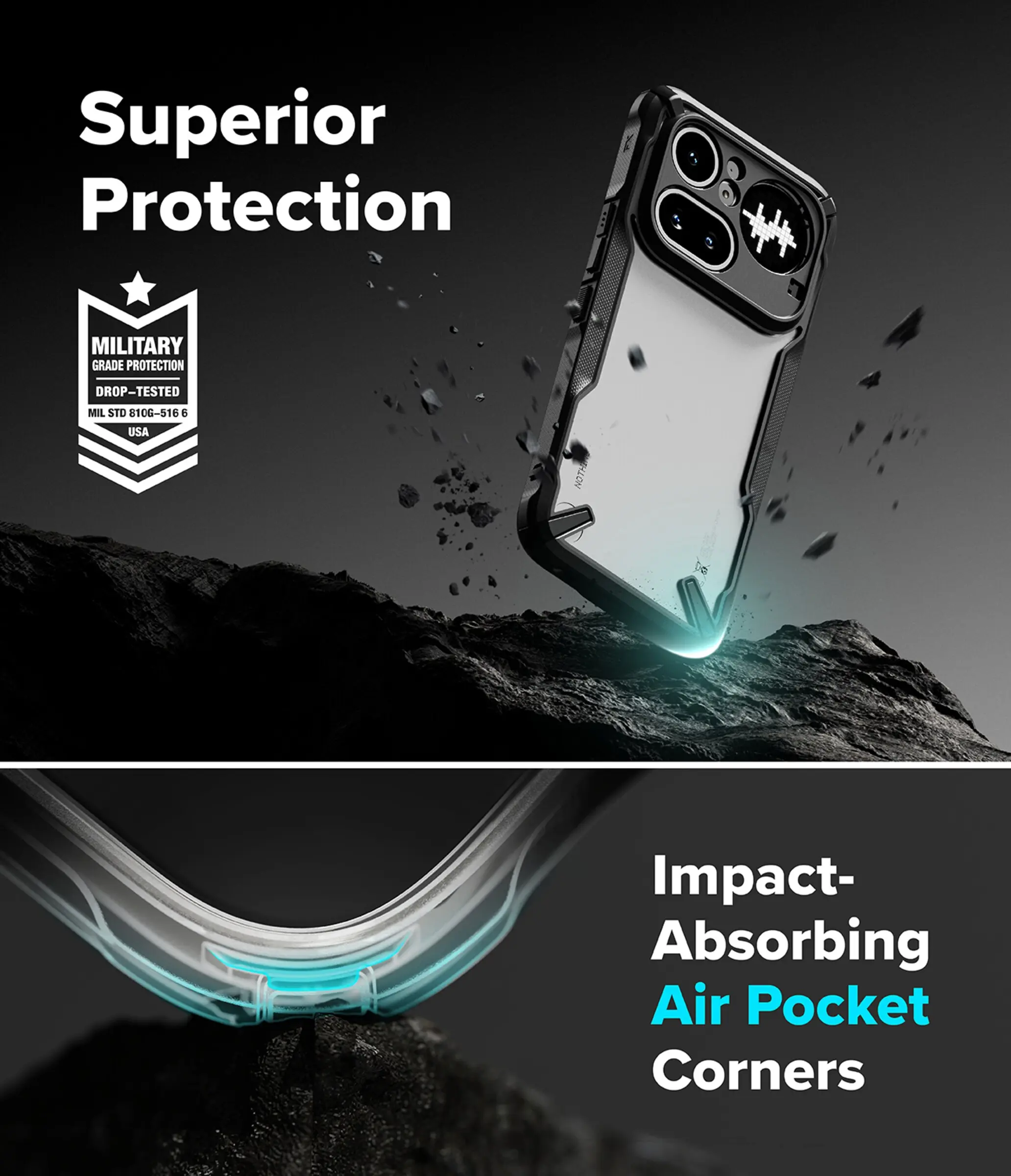 Ringke Fusion X Nothing Phone (4a) Pro Hoesje Back Cover Zwart afbeelding 2