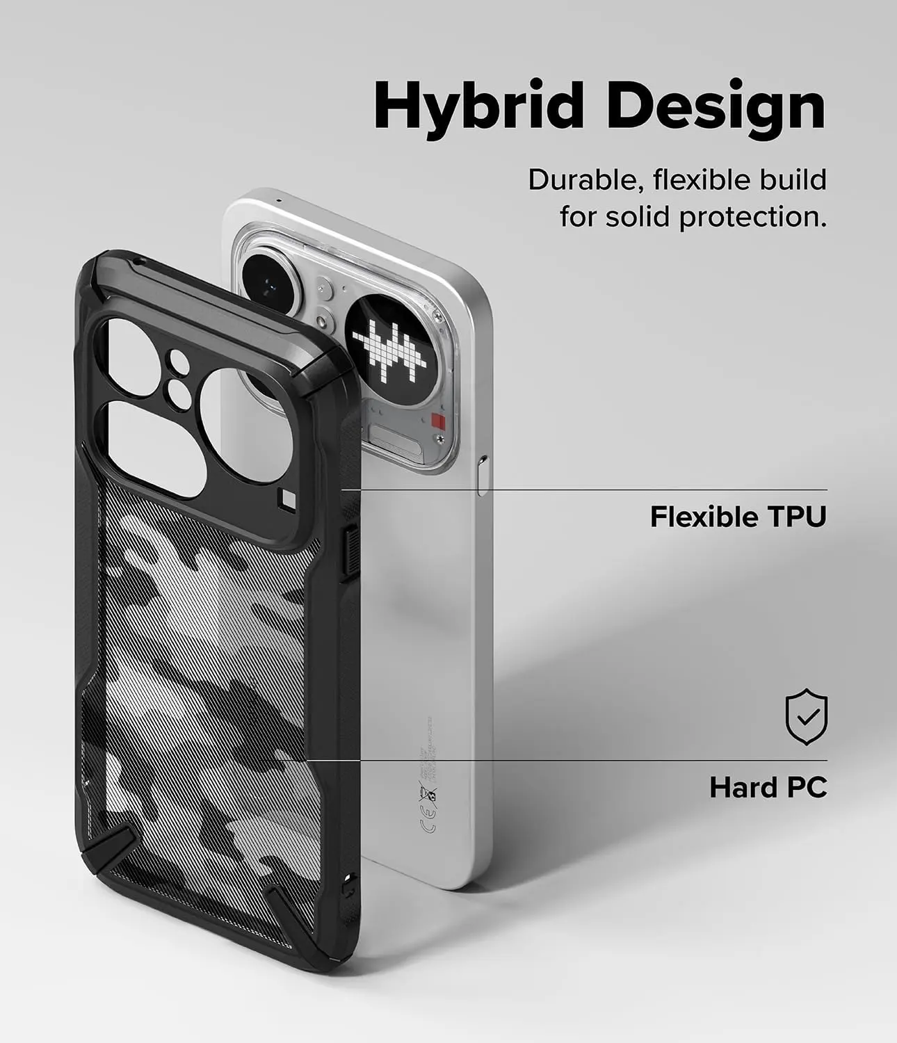 Ringke Fusion X Nothing Phone (4a) Hoesje Back Cover Camo Zwart afbeelding 3