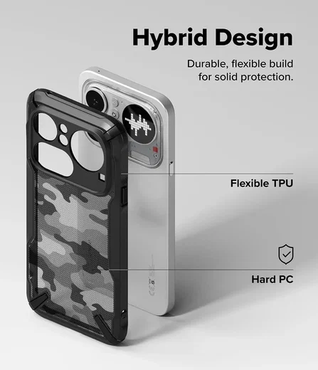 Ringke Fusion X Nothing Phone (4a) Hoesje Back Cover Camo Zwart afbeelding 3