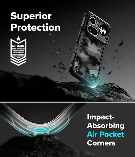 Ringke Fusion X Nothing Phone (4a) Hoesje Back Cover Camo Zwart afbeelding 8