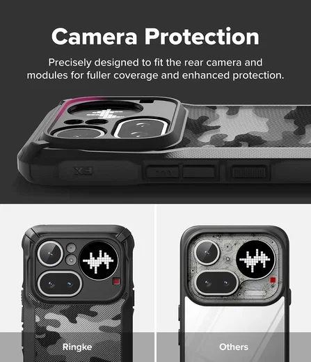 Ringke Fusion X Nothing Phone (4a) Hoesje Back Cover Camo Zwart afbeelding 4