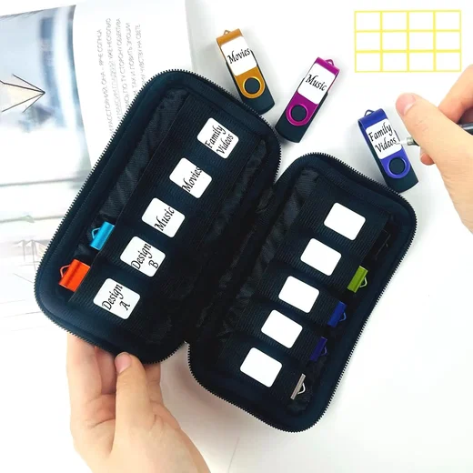 SBG USB-Stick Organizer Tas / Pouch met Ritssluiting voor 10 USB-Sticks Zwart afbeelding 8
