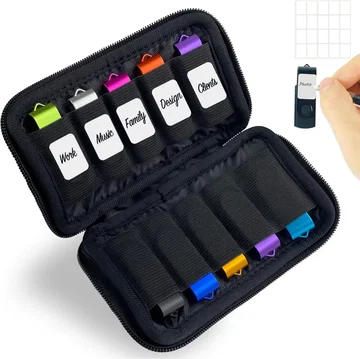 SBG USB-Stick Organizer Tas / Pouch met Ritssluiting voor 10 USB-Sticks Zwart