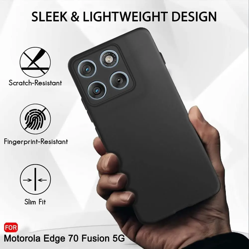 Motorola Edge 70 Fusion Hoesje Dun TPU Back Cover Matte Zwart afbeelding 5