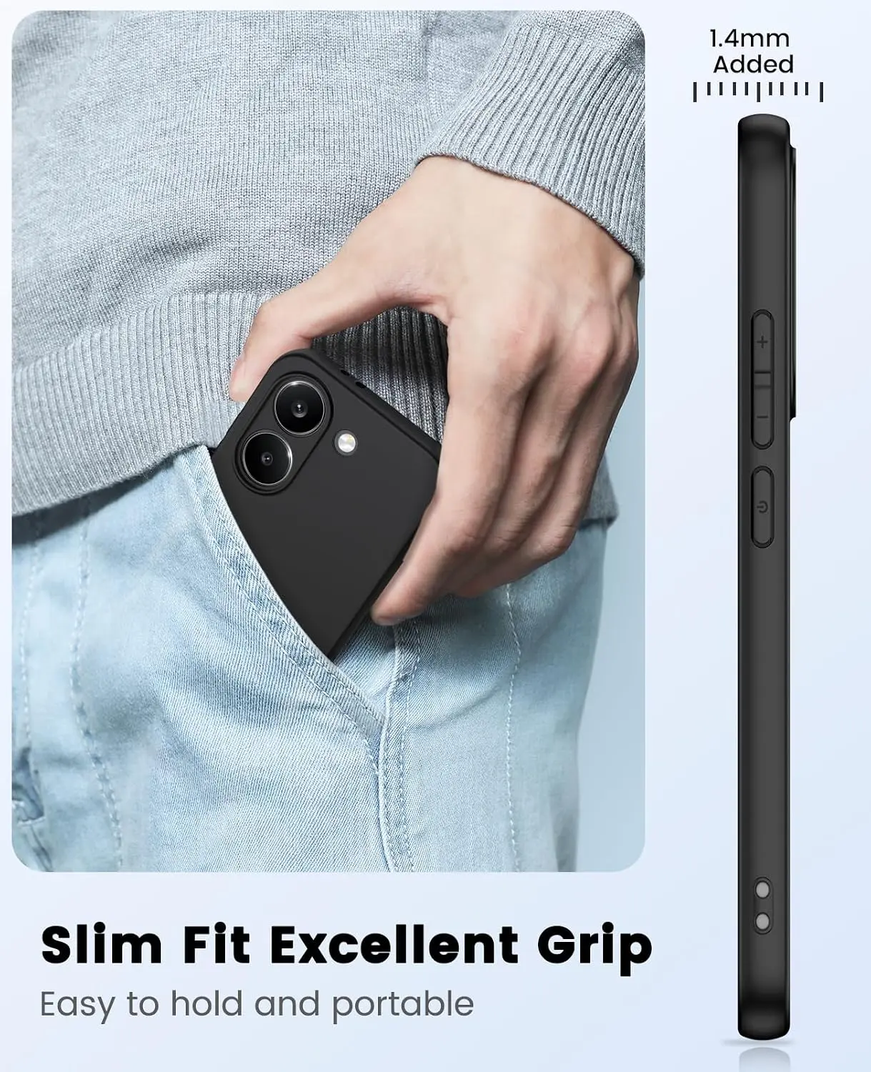 Xiaomi Poco X8 Pro Hoesje Dun TPU Back Cover Matte Zwart afbeelding 5