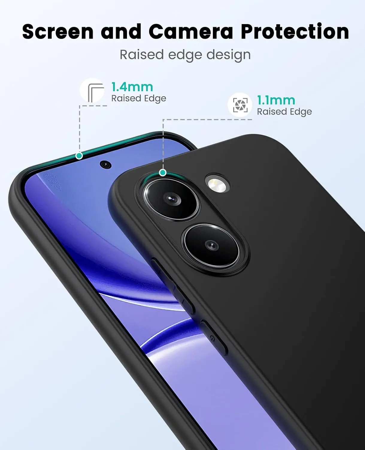 Xiaomi Poco X8 Pro Hoesje Dun TPU Back Cover Matte Zwart afbeelding 3
