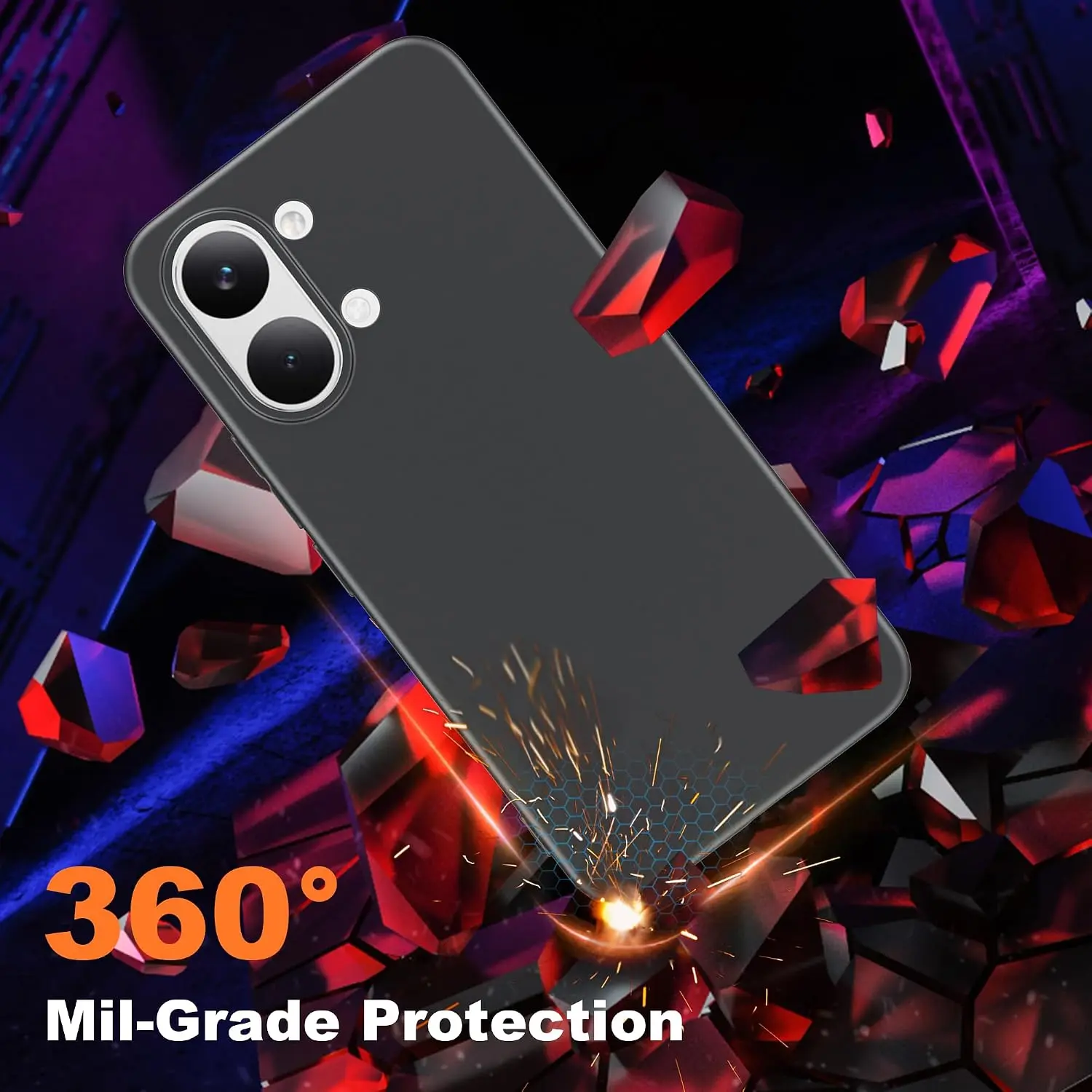 Xiaomi Poco X8 Pro Max Hoesje Dun TPU Back Cover Matte Zwart afbeelding 3