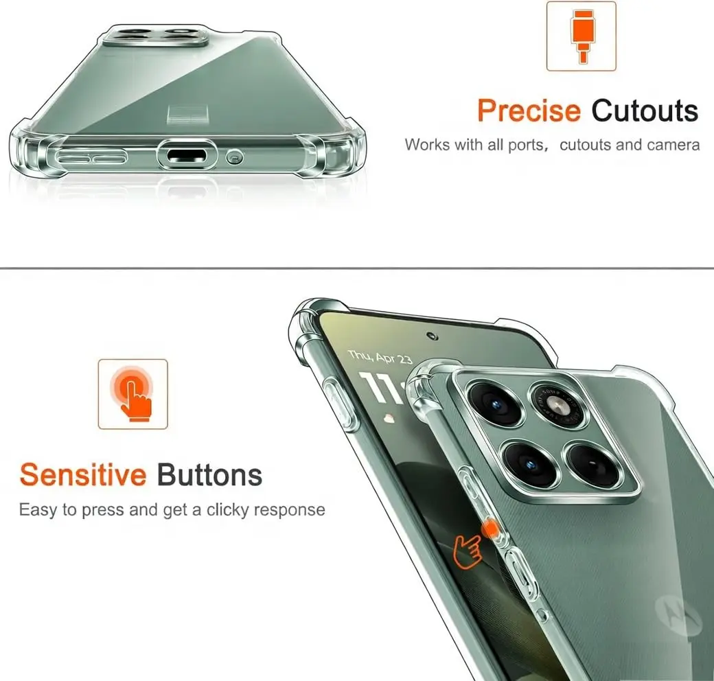Motorola Edge 70 Fusion Hoesje Schokbestendig en Dun TPU Back Cover Transparant afbeelding 8