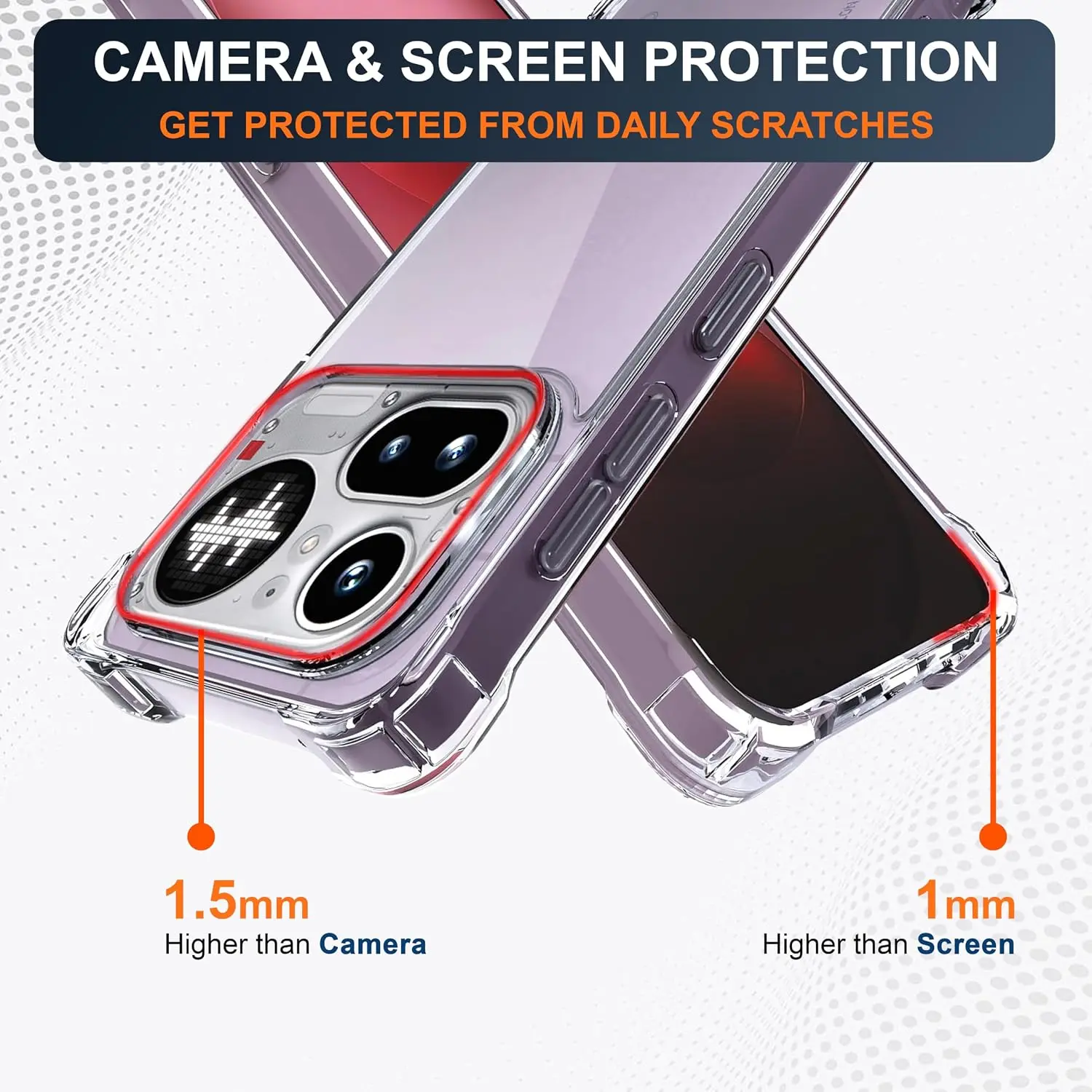 Nothing Phone (4a) Pro Hoesje Schokbestendig en Dun TPU Back Cover Transparant afbeelding 5