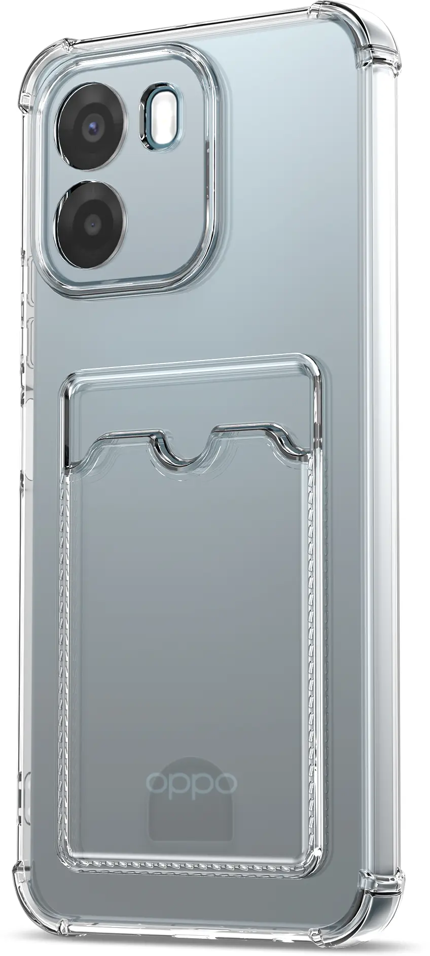 Oppo A6x Hoesje Dun TPU met Pasjeshouder Back Cover Transparant afbeelding 4