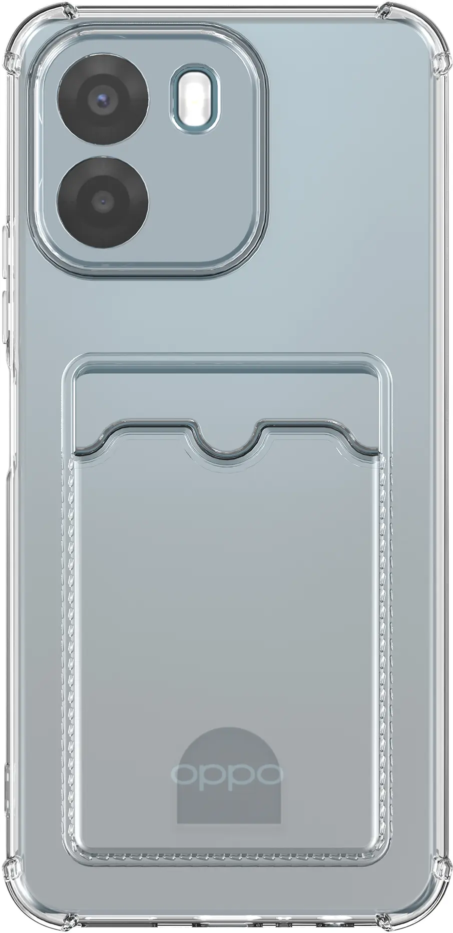 Oppo A6x Hoesje Dun TPU met Pasjeshouder Back Cover Transparant afbeelding 5