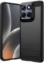 Motorola Edge 70 Fusion Hoesje Geborsteld TPU Flexibele Back Cover Zwart afbeelding